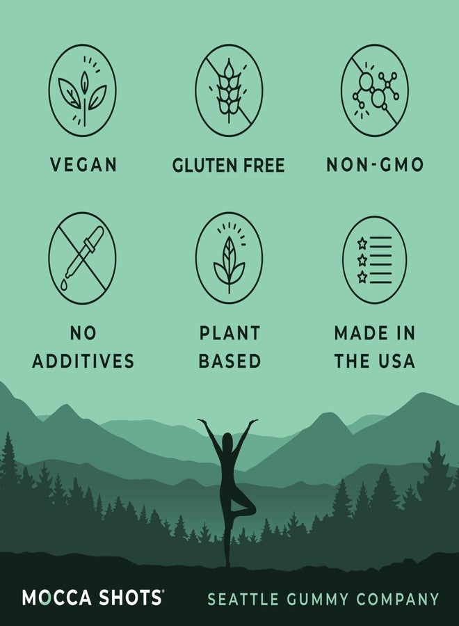 إس جيه سي SGC أعلى تركيز 100 ملغ كافيين لكل قطعة حلوى، قطعتان حلوى لكل عبوة، عبوة من 12 قطعة، موكا شوتس بنكهة الشوكولاتة بالنعناع، منشط ذهني نباتي، طاقة فورية مع الجنكة بيلوبا والثيوبرومين. - Image 4